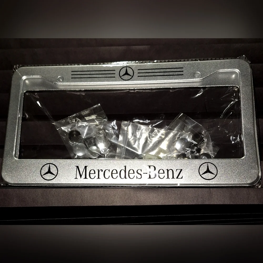 Mercedes Benz Silver License Plate Frame - Picture 2 of 2